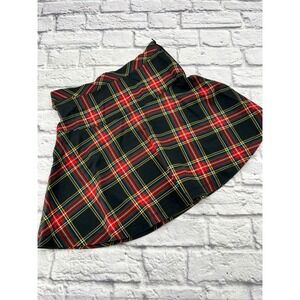 Crewcuts Kids Holiday Plaid Skirt Size 16 Red Green Black Short